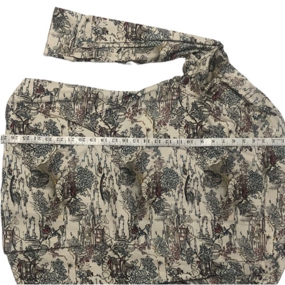 CHICO’S Asian Garden Print Button Down SHIRT Size LARGE (Chico's Size 2) - Picture 10 of 14